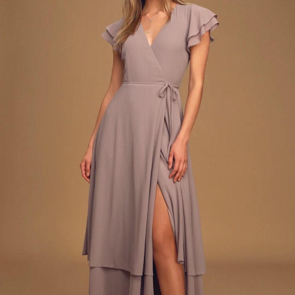 Lulu's Lavender Floor Length Wrap Dress Size XS